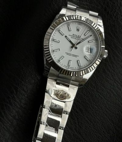 WKD Factory Rolex Datejust 41mm 3235 Movement Index Markers White Face Watch